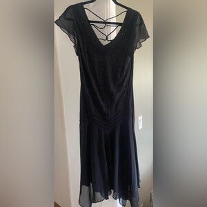 Y2K Black Beaded Maxi Dress